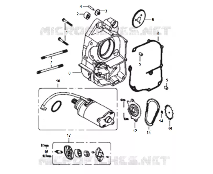 BOMBA DE ÓLEO / MOTOR DE ARRANQUE / CARTER DIREITA